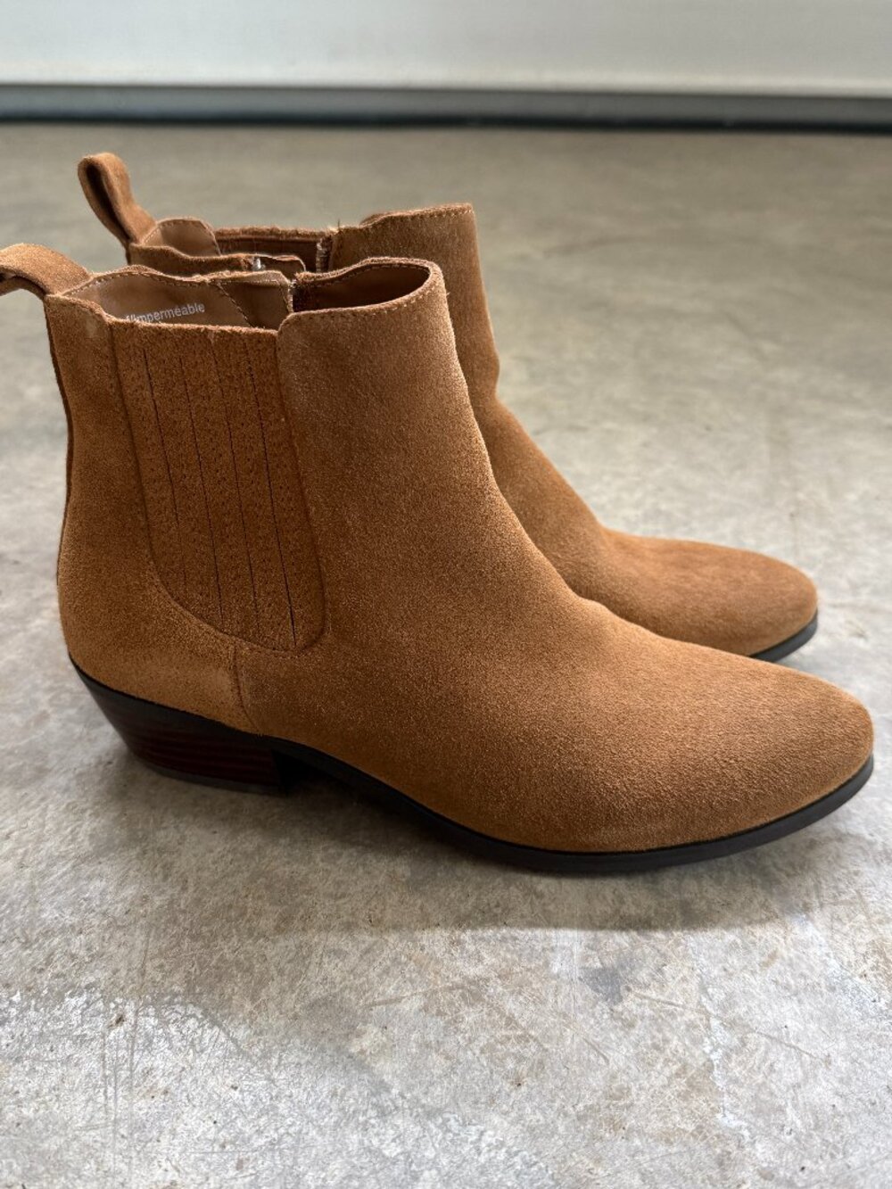 Blondo Sydney Waterproof Brown Ankle Boots Booties Women’s Size 7.5M Block‎ Heel